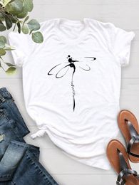 Women's T Shirts Dragonfly Style Cute 90s Print T-shirts Women Casual Female Short Sleeve Ladies Fashion Clothing Clothes Graphic Tee