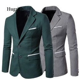 Mens Suits Blazers Fashion Plaid Men Blazer Modern Two Button Wedding Dress Coat Formal Slim Fit Veste Costume Business Casual Suit Jacket 231110