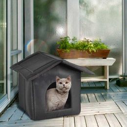 Cat Beds Furniture Foldable Cat House Outdoor Waterproof Pet House For Small Dogs Kitten Puppy Cave Nest With Pets Pad Dog Cat Bed Tent Supplies W0411