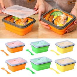 Dinnerware Sets Portable Microwavable Leakproof For Students Office Workers Lunch Box Containers Kids Folding Bento