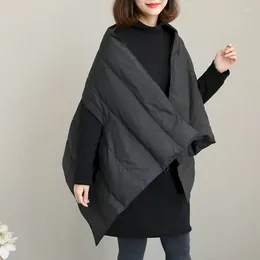 Scarves Scarf For Women Vintage Solid Black Quilted Cotton-added Female Korean Style Winter Warm Vests Thick Shawl