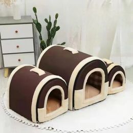 kennels pens Dog Pet House Dog Bed For Dogs Cats Small Animals Sleeping Bed Indoor Soft Cozy Dog Cave Bed Foldable Removable Warm Cats Kennel 231110