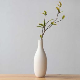 Vases Minimalism White Ceramic Matte Flower Vase Porcelain Vase for Hydroponics Plants Dried Flower Home Table Decoration P230411