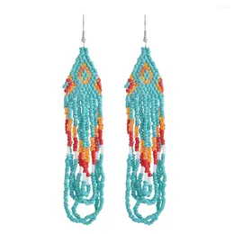 Dangle Earrings Bohemia Ethnic Earings Fashion Jewelry Drop For Women Bohemian Long Tassel Bead Handmade Earring Fringe Girl Gifts