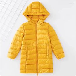 Down Coat Children Clothes 2023 Boys Girls Long Duck Candy Colour Hooded Windproof Kids Puffer Feather Jackets Outerwear