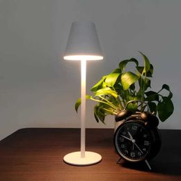 Desk Lamps Nordic Iron Bar Table Lamp Touch Sensor Dimming Cordless Desk Lamp Rechargeable LED Bedside Lamp for Restaurant Coffee Decor P230412