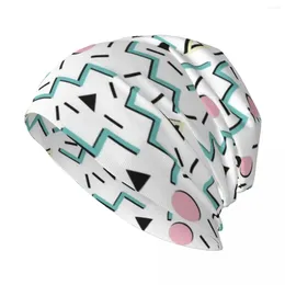 Berets Back To The 80's Eighties Funky Memphis Pattern Design Knit Hat In Anime Man Women's