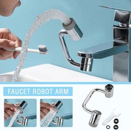 Bathroom Shower Heads Stainless steel Universal 1080°rotating faucet Robotic Arm Swivel Faucet Aerator Kitchen Extender 2 Water Flow 230411