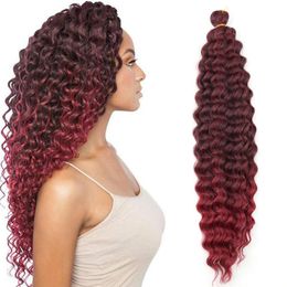22inches Synthetic Deep Wave Twist Crochet Hair Bohemian Crochet Braids Ombre Colour Deep Wave Braiding Hair Extensions
