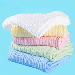 Whole- 10pcs lot 6 layers Baby Bibs Gauze Muslin Newborn Face Towel Cotton Kids Wash cloth Handkerchiefs Infant Feeding Saliva2453