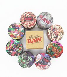 raw Cookies Pattern Aluminum Alloy Four-layer Smoke Dia 40mm/54mm Herb Grinder Pipe Accessories & Customized Logo