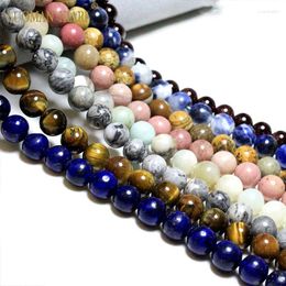 Loose Gemstones Fine Natural Stone Beads Amethyst Green Jade Agate Rose Quartz Jasper For Jewellery Making DIY Necklace Bracelet 4-10MM