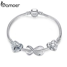 Charm Bracelets Vintage Heart Beads Alloy Metal Angel Wings Pendant Girl Original Snake Bracelet DIY Making Fashion Jewellery Set 230411