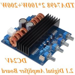 Freeshipping TDA7498 21 DC24V-32V Class D 3 Channel 200W 100W 100W Digital Amplifier Board with Track Number 12003201 Kufdt