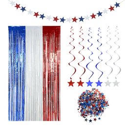 Novelty Items American Independence Day Party Decoration Star Banner Hanging Swirl Bunting Garland United States 4Th of July Party Home Supply Z0411