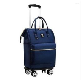 Duffel Bags Women Trolley Backpacks Carry On Luggage Travel Wheels Oxford Rolling Wheeled Backpack