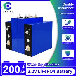 4PCS 3.2V Lifepo4 200Ah Battery High Capacity 12V 24V Lifepo4 Battery DIY Rechargeable for RV Solar Wind Energy Storage System