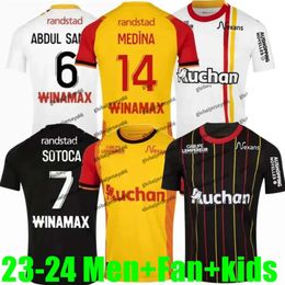 Maillot 23 24 RC Lens Soccer Jerseys Home Yellow Saint-Barbe Special KAKUTA OPENDA GANAGO SOTOCA FOFANA Football Shirt 2023 2024 Hommes _Jersey