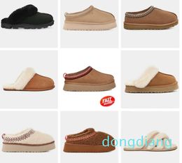 designer fluffy Tasman slippers scuffs wool shoes sheepskin fur real leather classic brand casual women goutside slider boots