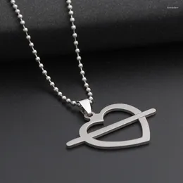Pendant Necklaces 30 Stainless Steel Love At First Sight Symbol Heart Arrow Necklace Shape Cupid Hollow Shaped Charm Jewelry