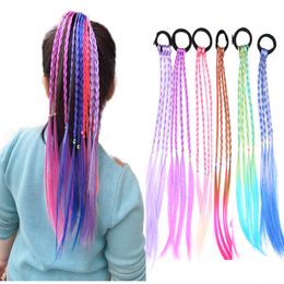 Colourful Girls Wigs Ponytail Hairbands Rubber Band Beauty Hair Bands Headwear Kids Hair Accessories Hair Ring Hair Ornament