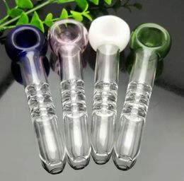 Smoking Pipe Mini Hookah glass bongs Colourful Metal Shape Coloured three-layer partition glass pipe