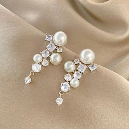 Stud Earrings Classic Elegant Freshwater Pearl Exquisite Drop Earring Temperament Jewelry For Wemon Wedding Gift