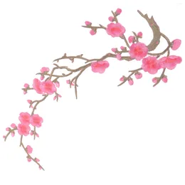 Dog Collars Plum Blossom Flower Embroidered DIY Crafts On Applique Floral Sew Decorative For Clothes Jackets Hats Bags (