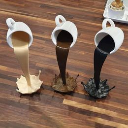 Mugs 25cm Floating Spilling Coffee Cup Sculpture Kitchen Decor Magic Pouring Splash289s