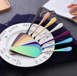 30pcs Colourful Stainless Steel Cake Shovel With Serrated Edge Server Blade Cutter Pie Pizza Shovel Cake Spatula Baking Tools