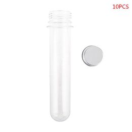 Storage Bottles E56C 25x140mm Clear Plastic Test Tubes With Screw Caps Candy Bottle Container 10 Pcs