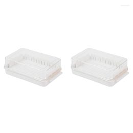 Plates 2X Butter Cutting Storage Box Dish Cutter With Lid Transparent Cheese Slicer Tray Container Household Tool 1