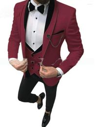 Men's Suits 2023 Luxury Men Wedding Suit Pants Vest Three Piece For Dinner Party Groom Clothes Elegant Men's Blazer