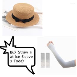 Wide Brim Hats 2023 Women's Summer Small Eaves Flat Top Straw Hat Outdoor Seaside Vacation Beach Shade Bow Men's And Stra