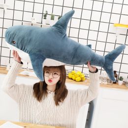 Cross border Hot Selling Ah Woo Shark Doll Bedroom Sofa Decoration Plush Toys Shark Pillow Holiday Gift Wholesale