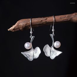 Dangle Earrings Amxiu Fashion Jewellery Handmade Natural Pearl Real 925 Sterling Silver For Women Girls Piercings Accessories