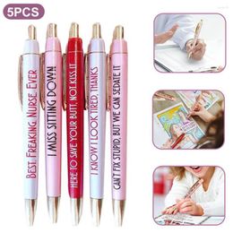 5Pcs Nurses Pen With Mood Words Multifunctional Portable Funny Ballpoint Set Writing Daily Use