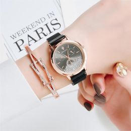 Wristwatches Magnetic Rolling Drills Watches Women Fashion Luxury Stainless Steel Watch With Mesh Strap Quality Classic Ladies