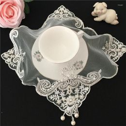 Table Mats Modern Beads Embroidery Placemat Place Mat Cloth Tea Doily Cup Dish Coffee Mug Christmas Dining Pad Kitchen
