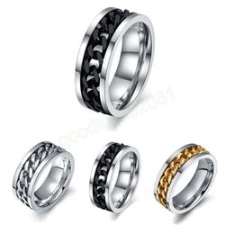 Classic Chain Rings For Women Men Titanium Steel Ring Chain Ring Men Ring Couple Jewelry