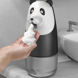 Liquid Soap Dispenser Automatic Touchless Infrared Wash Sensor Panda Cartoon Foam for Office Home el USB Charge 230411