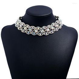 Chains 2023 High Quality Women Fashion Party Necklace Rhinestone Crystal Gem Luxury Collar Women's Fahion Jewellery X003