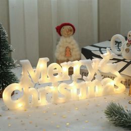 Merry Christmas Letter Light Sign Christmas Decorations LED Lantern Xmas Garland Hanging Lights w-01000345V