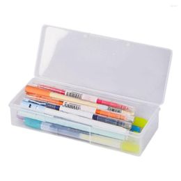 Office Transparent Box Eraser Pencil Case Student Waterproof Stationery Storage Large Capacity Durable Kids Adults PP Plastic