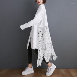 Women's Blouses 2023 Shirts Women Clothing Fashion Lace Floral Elegant Lady Blouse Tops Casual Loose Long Sleeve Button Cardigan W597