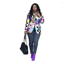 Ethnic Clothing African Clothes For Women Autumn Elegant Winter Long Sleeve V-neck Polyester Print Coat Blazers