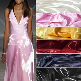 Other Arts and Crafts 3510m Luxury Glossy Metallic Liquid Satin Galaxy Shiny Fabric for Fashion Dress Suit Designer Material By the Meter 230412