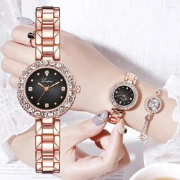 Wristwatches Fashion Watches For Women Luxury Rose Gold Watch Womens Bracelet Stainless Steel Ladies Dress