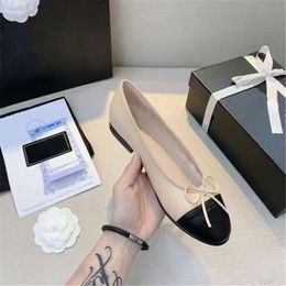 Paris Brand designer Black Ballet Flats Shoes Women Spring Quilted Genuine Leather Slip on Ballerina Luxury Round Toe Ladies Dress channel Zapatos De Mujer AAA6