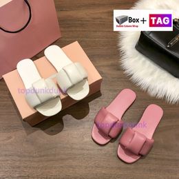 With Box Fashion Womens Slippers Designer Leather Slides Sandals Outdoor Beach Shoes Luxury Rubber Moccasins Lady Shoe Size 35-40